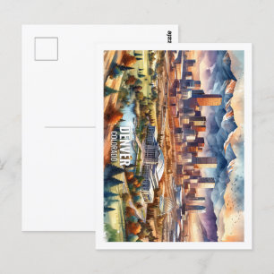 Carte Postale Denver Colorado USA Famous Place aquarelle