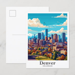 Carte Postale Denver Colorado USA Portrait Vintage voyage
