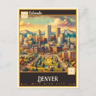 Carte Postale Denver, Colorado VINTAGE