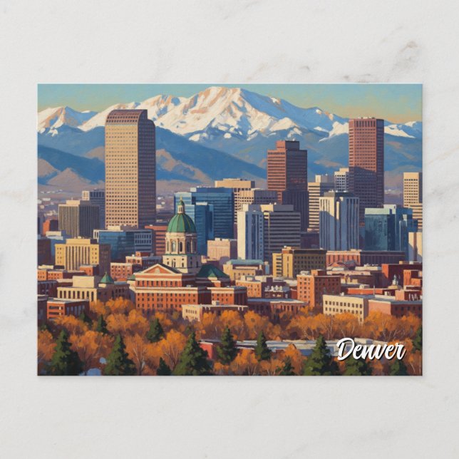 Carte Postale Denver Skyline Colorado (Devant)