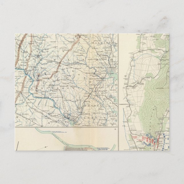 Carte Postale Départements militaires de Wash, Penn, Annapolis,  (Devant)