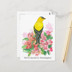 Carte Postale Déplacement des fleurs Goldfinch de Faire-part Was