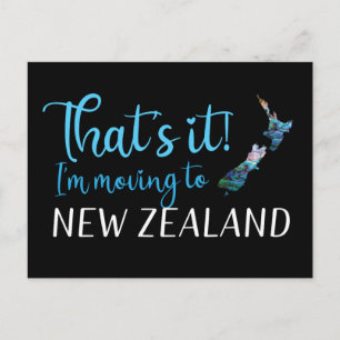 CARTE POSTALE DÉPLACEMENT EN NOUVELLE-ZÉLANDE KIWI PAUA POSTCARD