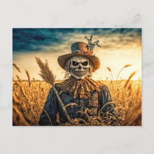 Carte Postale Déplaisant Scarecrow   Bonne Halloween