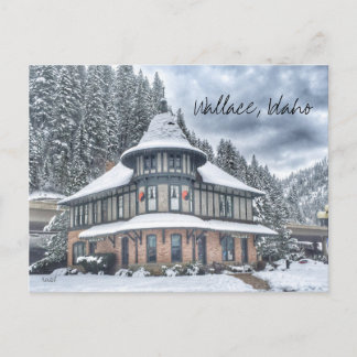 Carte Postale Dépôt Wallace Idaho en hiver