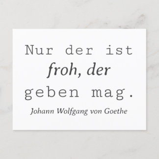 Carte Postale Dernière citation de Goethe Celui qui est heureux