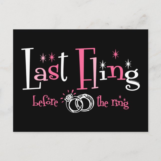 Carte Postale Dernière Fling Avant La Bague (Devant)