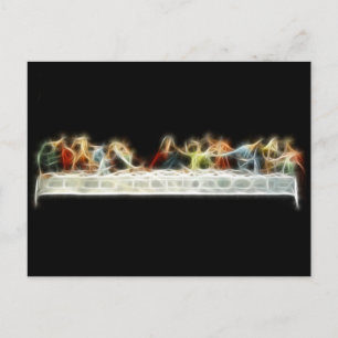 Carte Postale Dernière Supper da Vinci Jesus Fractal Peinture