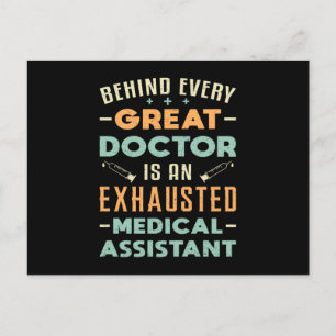 Carte Postale Derrière chaque grand docteur assistant Médicale d