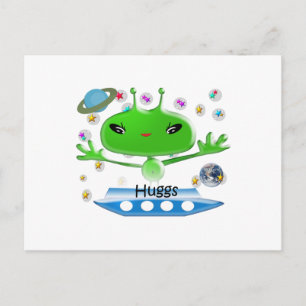 Carte Postale Des Aliens de l'espace extra-atmosphérique vert da