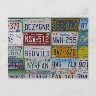Carte postale des amateurs de plaque de licence