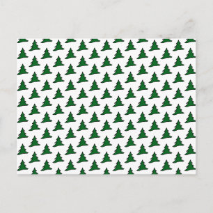 Carte postale des arbres de Noël verts personnalis