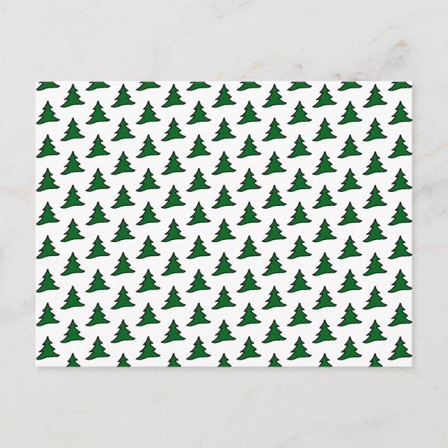 Carte postale des arbres de Noël verts personnalis (Devant)