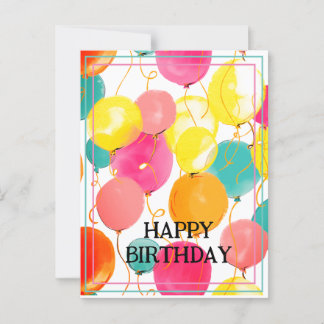 Carte postale des ballons d'anniversaire