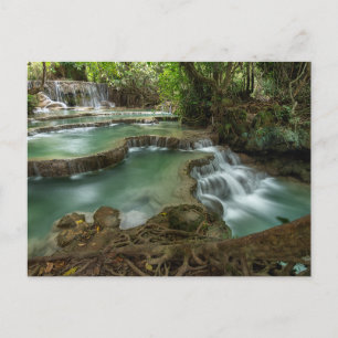 Carte postale des bassins de la cascade de la forê