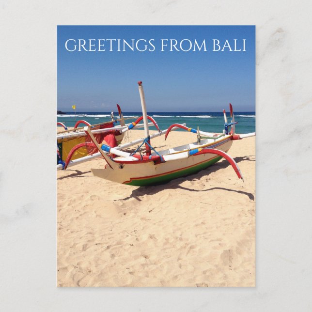 carte postale des bateaux de Nusa Dua (Devant)
