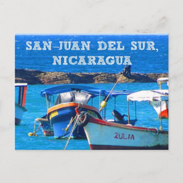 Carte postale des bateaux de San Juan del Sur, Nic (Devant)