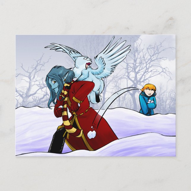 Carte Postale Des boules de neige ! (Devant)