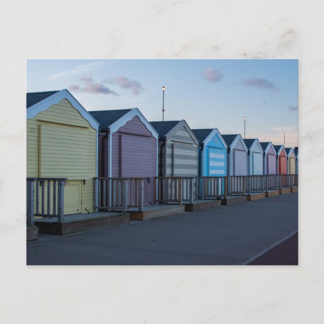 Carte postale des cabanes de plage de Gorleston (Devant)