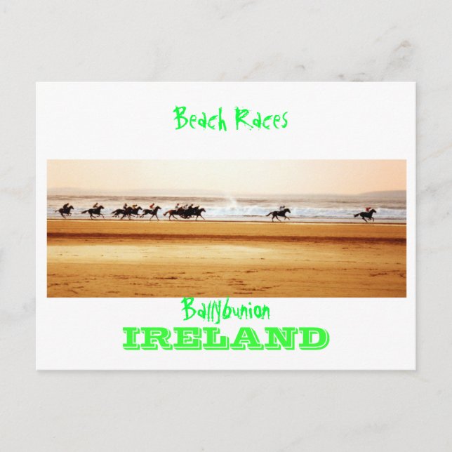 carte postale des courses de plage de Ballybunion (Devant)