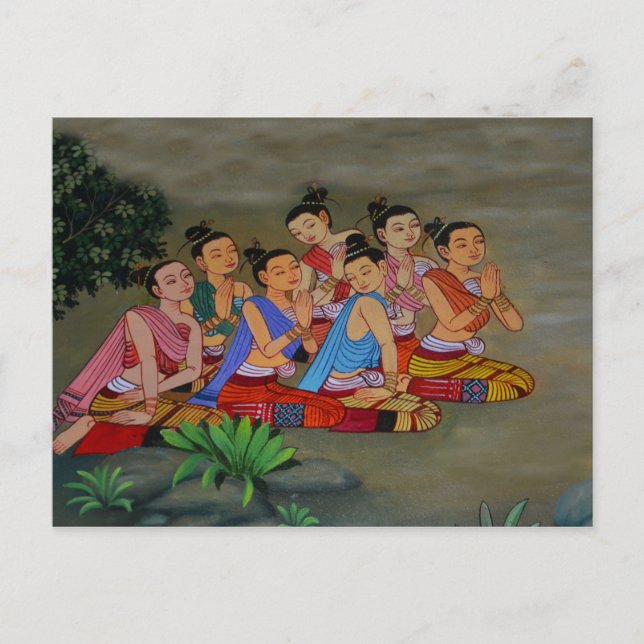 Carte postale des dames du tribunal thaïlandais (Devant)