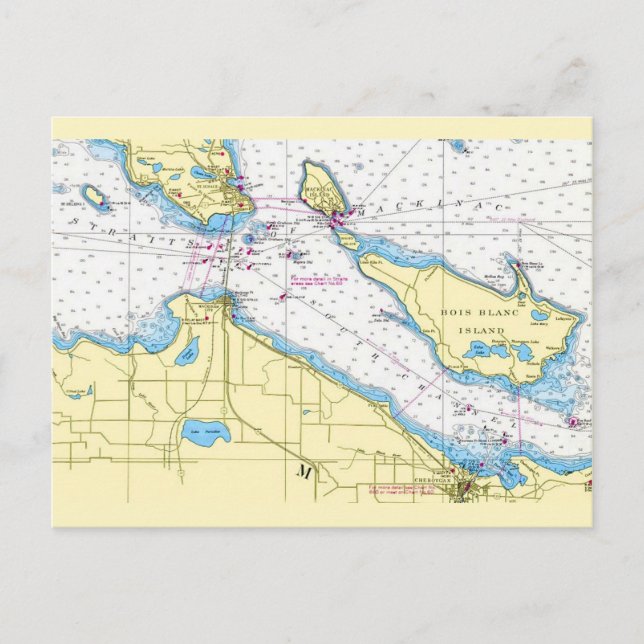 Carte postale des détroits de Mackinac (Devant)