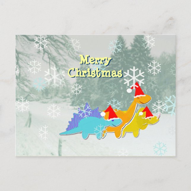 Carte postale des Dinosaures de Noël (Devant)