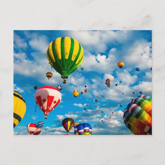 Carte Postale Des Dizaines De Ballons À Air Chaud Dans Le Ciel (Devant)
