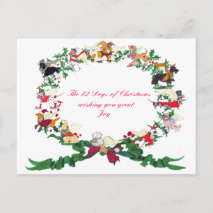 Carte postale des douze chiens de Noël