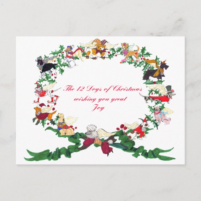 Carte postale des douze chiens de Noël (Devant)