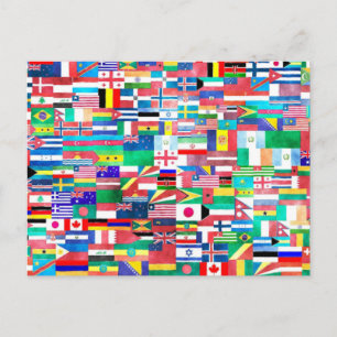 Carte postale des drapeaux du monde coloré