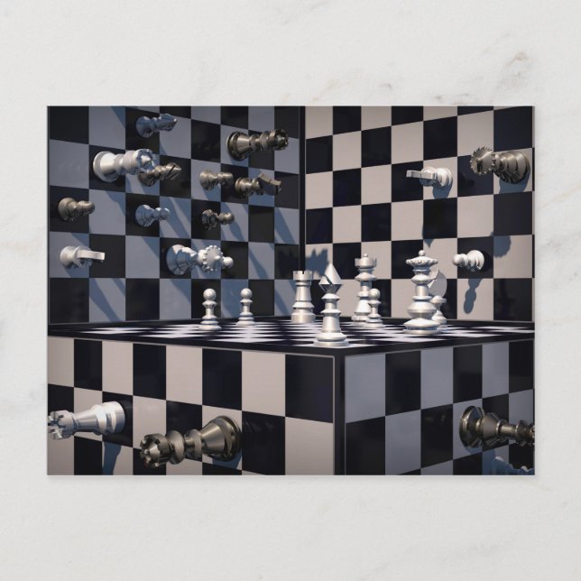 carte postale des échecs 3D (Devant)