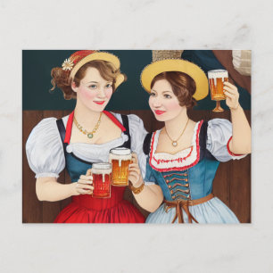 Carte Postale Des femmes à la fête d'octobre. O'Zapft !