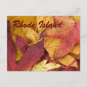 Carte postale des feuilles d'automne de Rhode Isla