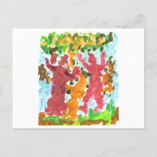 Carte postale des figurines de danse rouge