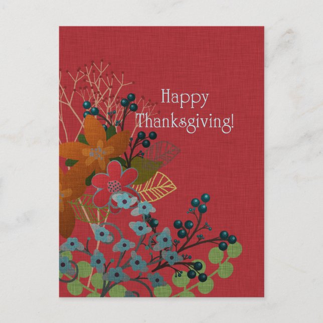 Carte postale des Fleurs sauvages de Thanksgiving (Devant)