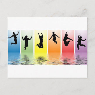 Carte Postale des gens sautant dans l'eau