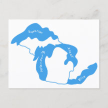 Carte postale des Grands Lacs du Michigan
