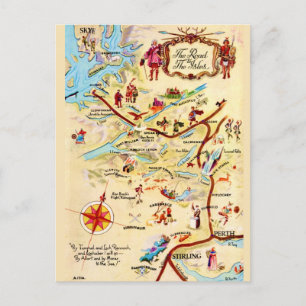 Carte postale des îles d'Écosse