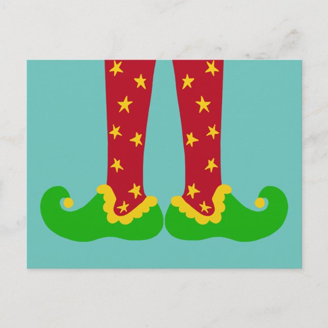 Carte postale des jambes des elfes de Noël (Devant)