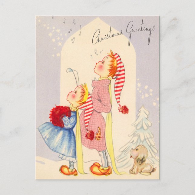 Carte postale des jolies chanteurs de Noël (Devant)