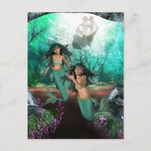 Carte postale des jumelles sirènes (Devant)