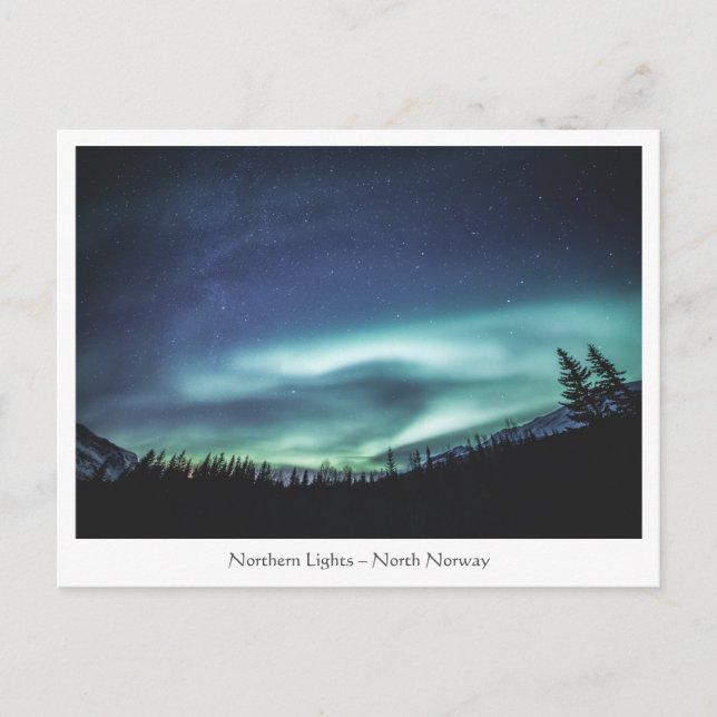 Carte postale des lumières du Nord de la Norvège (Devant)