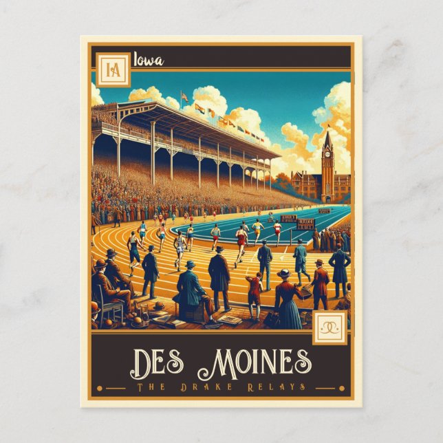 Carte Postale Des Moines, Iowa | VINTAGE (Devant)