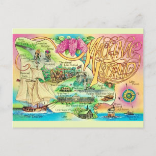 Carte postale des monuments de l'île Mackinac