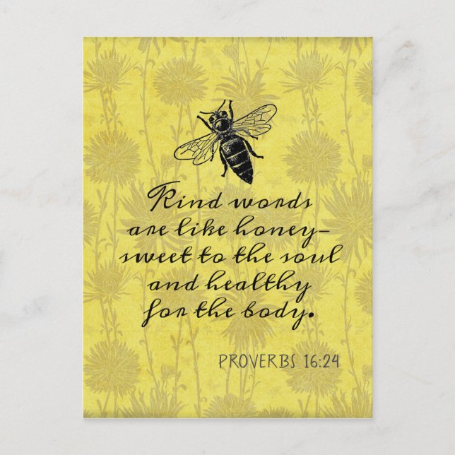 Carte Postale Des Mots Comme Un Citation De Miel (Devant)