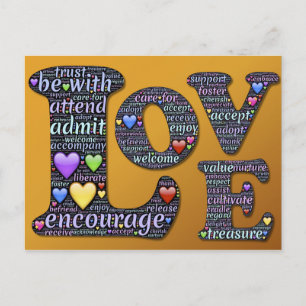 carte postale des mots d'amour