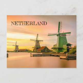 Carte postale des moulins à vent du Pays-Bas
