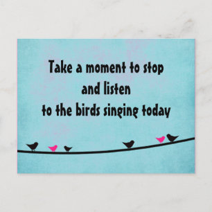 Carte postale des oiseaux mignons chantant