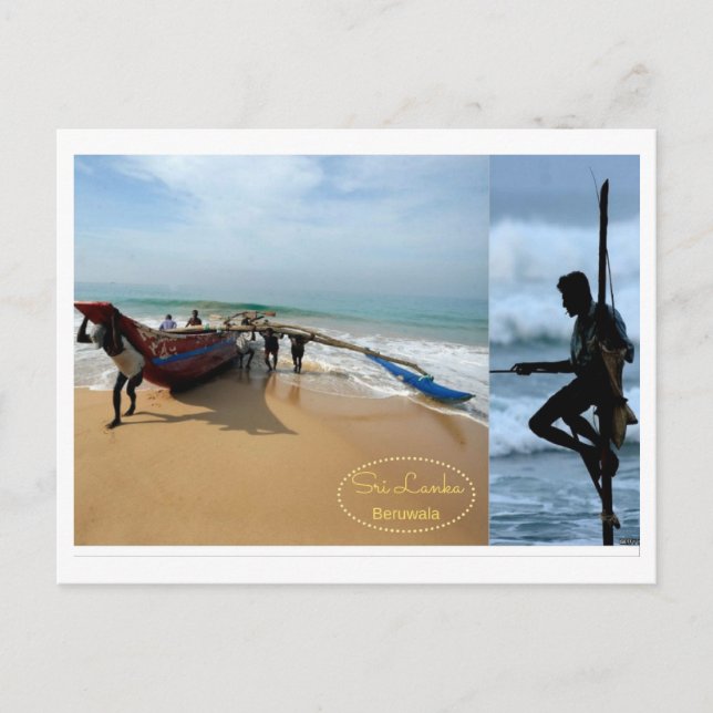 Carte postale des pêcheurs du Sri Lanka (Devant)